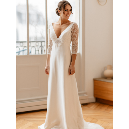 Robe de mariée longue, fluide, bohème by Elsa Gary