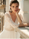 Camarillo, robe longue de mariée en mousseline et dentelle fine, by Rembo Styling