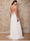 Robe fines bretelles, tulle mousseline, guipure