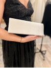 pochette de soirée satin argent