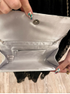 pochette de soirée satin argent