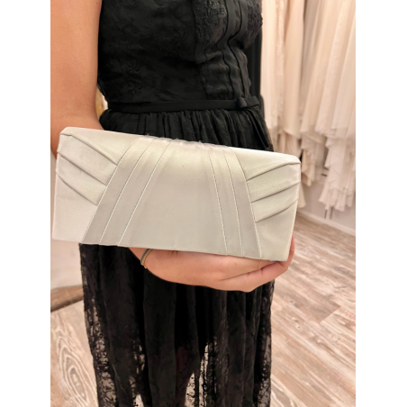 pochette de soirée satin argent