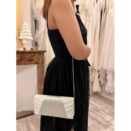 pochette de soirée satin argent