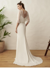 Robe longue de mariée fourreau en crêpe,  Modèle Marylise by Rembo Styling.